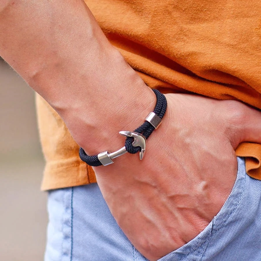 Heren Nautische Haak Touw Armband | Marine Stijl | Verstelbare Strandarmband