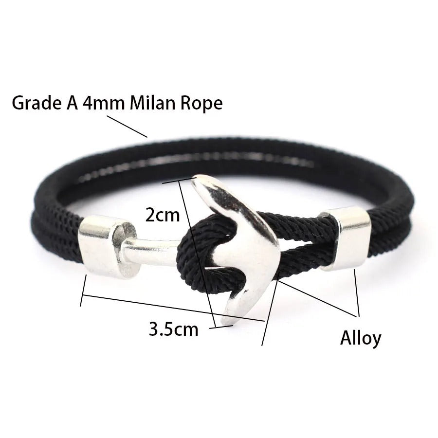 Heren Nautische Haak Touw Armband | Marine Stijl | Verstelbare Strandarmband