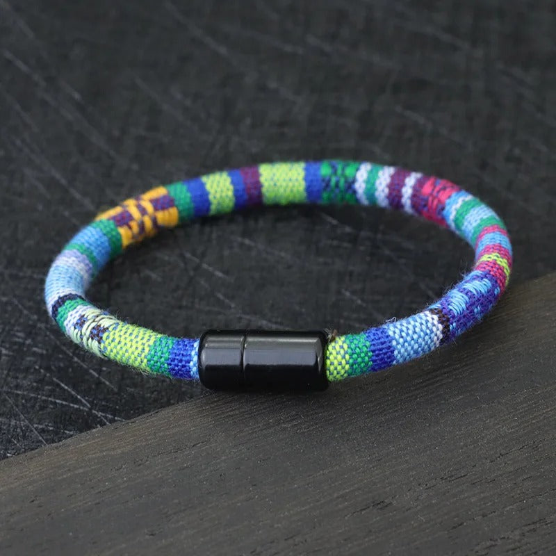 Boho Touw Armband | Verstelbare Magnetische Sluiting | Unisex Strand & Festival Stijl