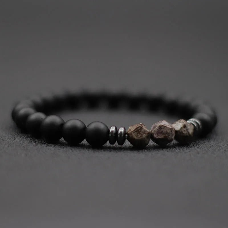 Heren Natuursteen Armband | Zwart Onyx, Tijgeroog & Sodaliet | Spiritueel Helend Sieraad