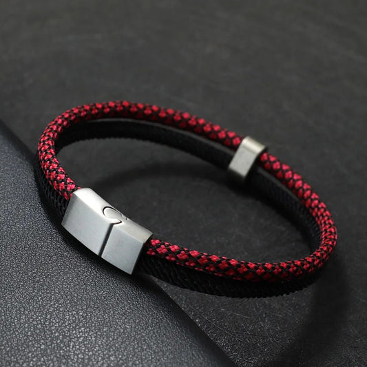 Heren Magnetische Paracord Touw Armband | Verstelbaar | Buiten & Casual Stijl