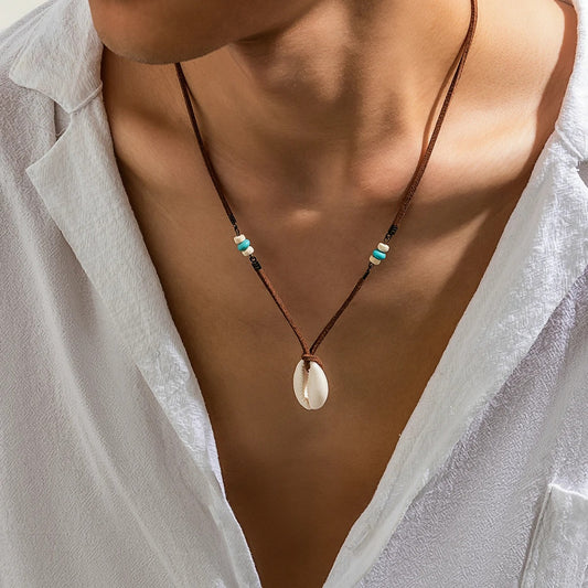 Heren Boho Schelp Hanger Ketting | Surfer Stijl | Strand Mode Sieraad