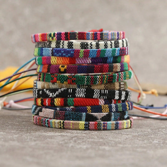 12-Delige Boho Gevlochten Armband Set | Handgemaakt Verstelbaar | Strand & Festival Polsbanden
