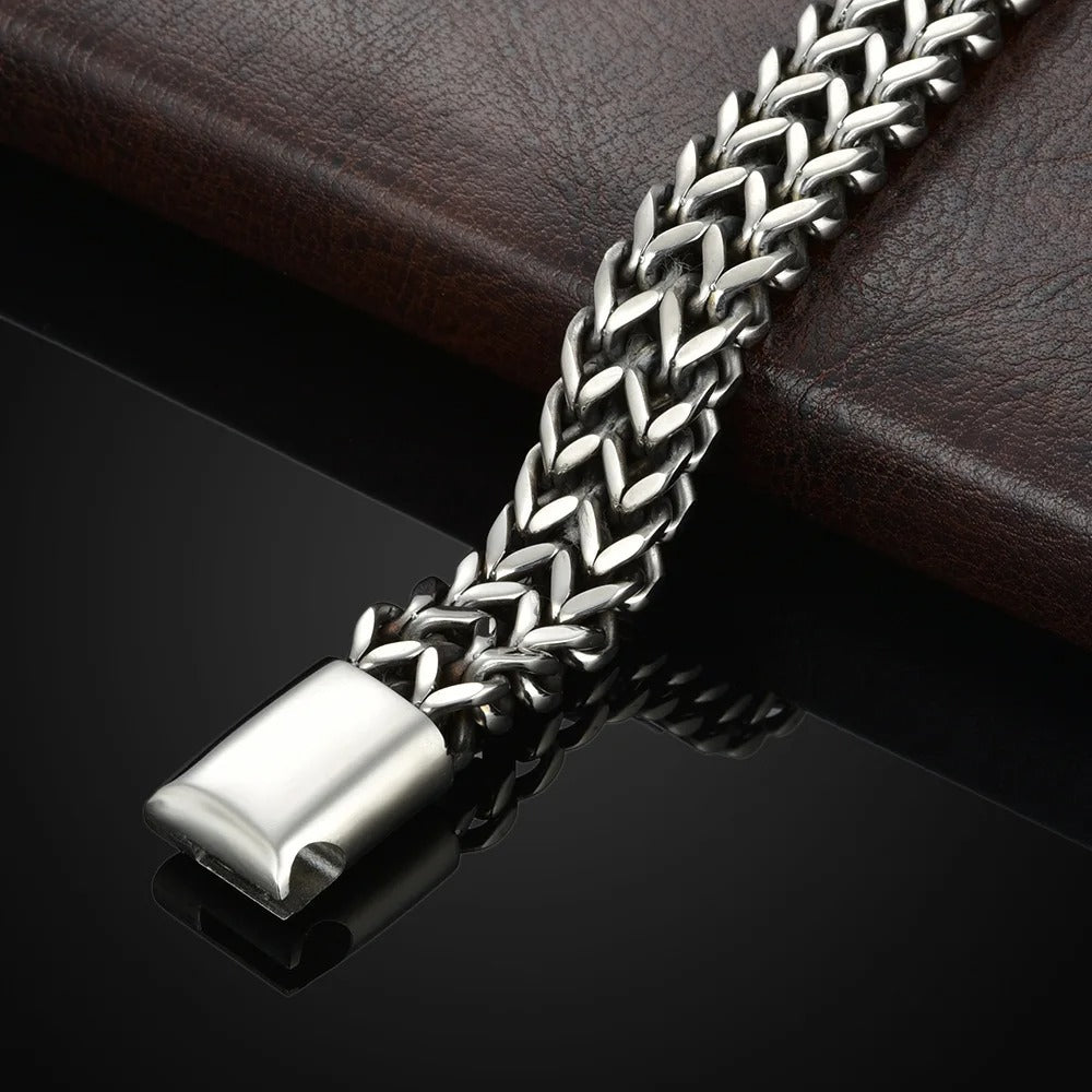 Luxe Roestvrij Stalen Gevlochten Armband | Magnetische Gesp | Unisex Hip Hop Stijl
