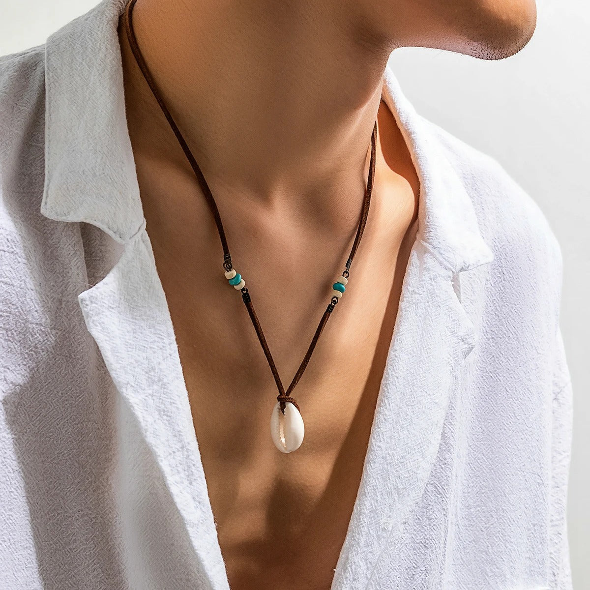 Heren Boho Schelp Hanger Ketting | Surfer Stijl | Strand Mode Sieraad