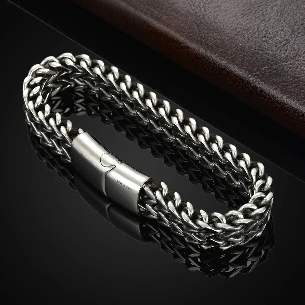 Luxe Roestvrij Stalen Gevlochten Armband | Magnetische Gesp | Unisex Hip Hop Stijl