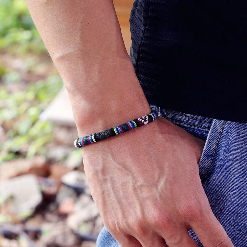 Boho Touw Armband | Verstelbare Magnetische Sluiting | Unisex Strand & Festival Stijl