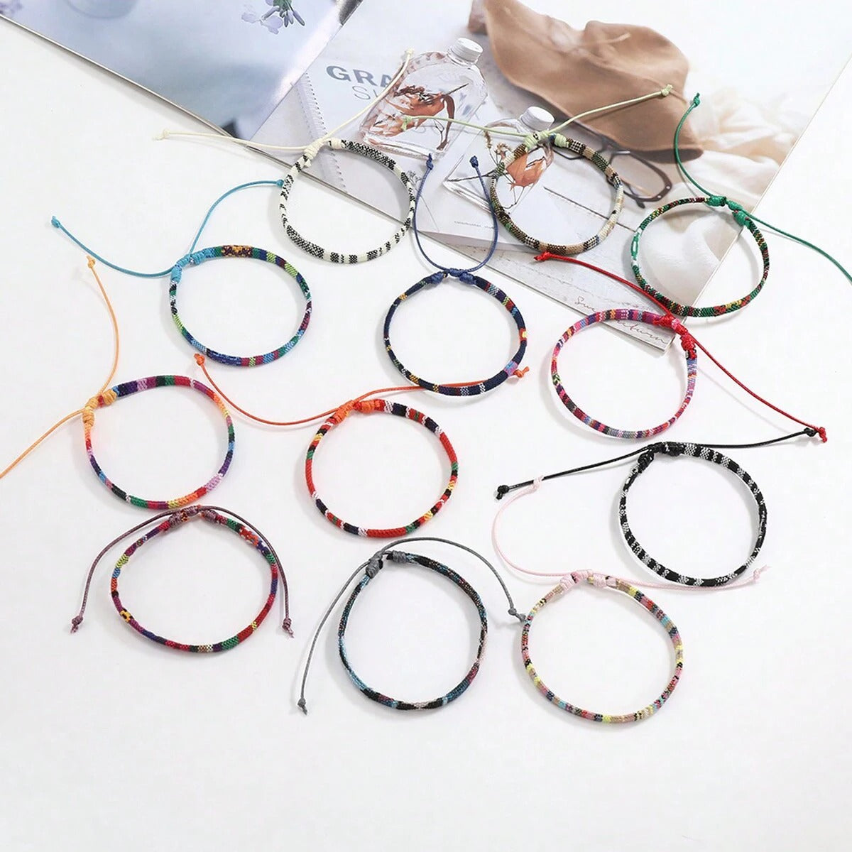 12-Delige Boho Gevlochten Armband Set | Handgemaakt Verstelbaar | Strand & Festival Polsbanden
