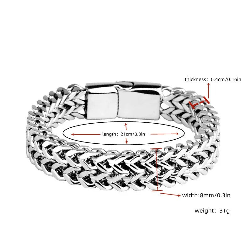 Luxe Roestvrij Stalen Gevlochten Armband | Magnetische Gesp | Unisex Hip Hop Stijl