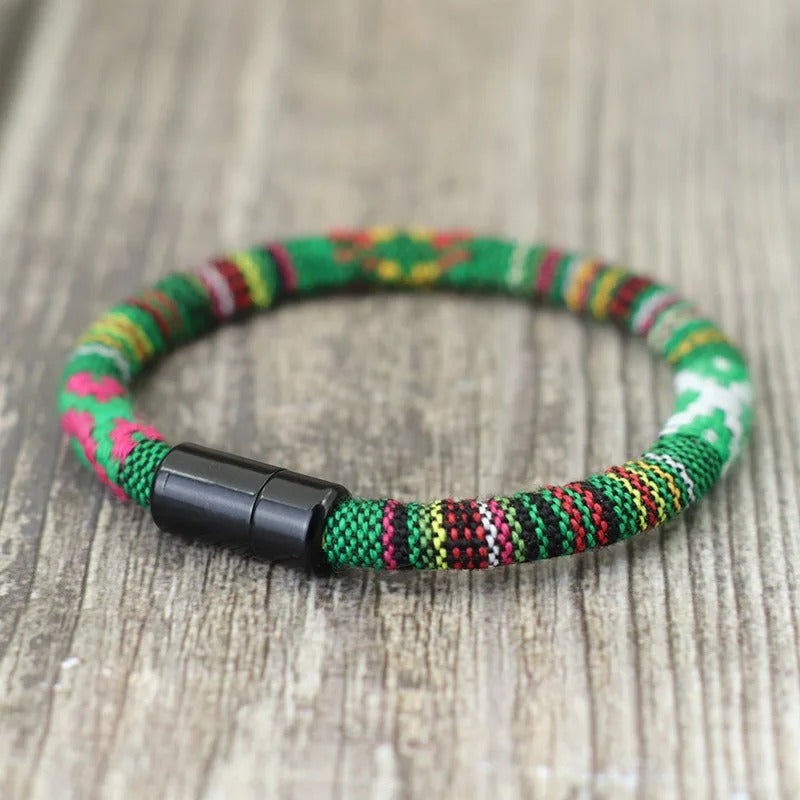 Boho Touw Armband | Verstelbare Magnetische Sluiting | Unisex Strand & Festival Stijl