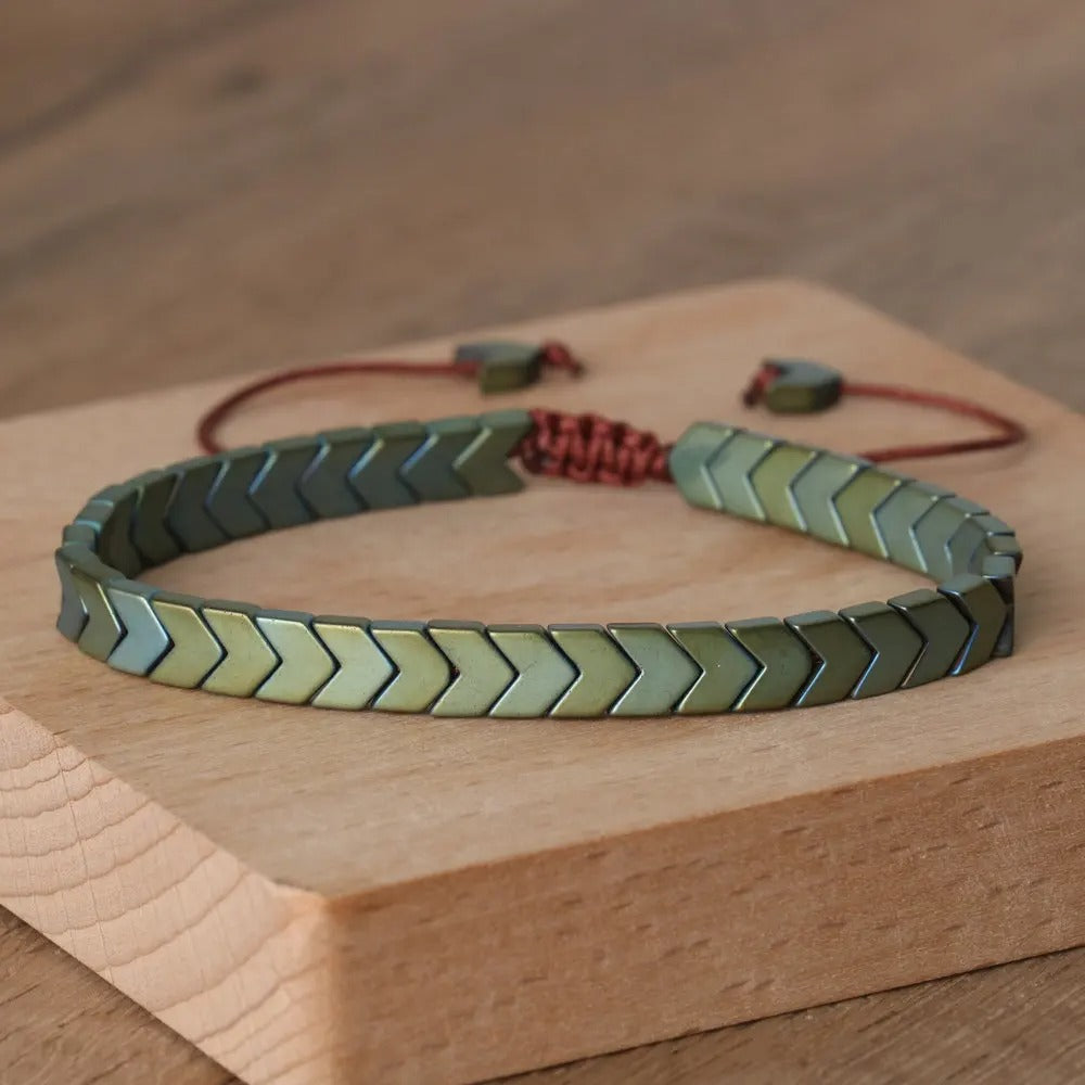 Hematiet Pijlpunt Armband | Genezing & Spirituele Bescherming | Unisex Energie Sieraad