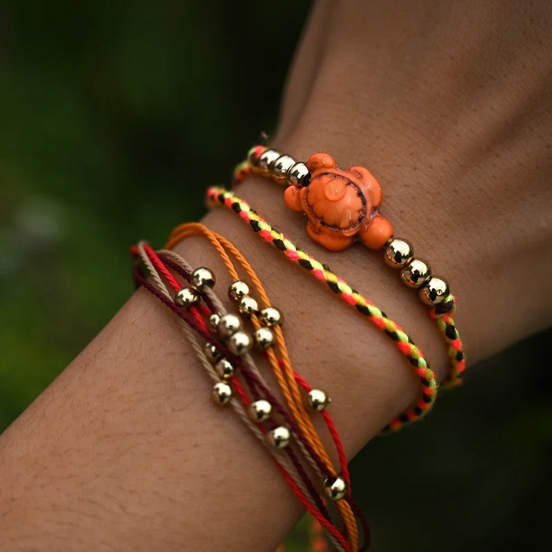 Dames Boho Schildpad Bedel Enkelbandarmband | Handgemaakt | Verstelbare Strand Enkel Armband