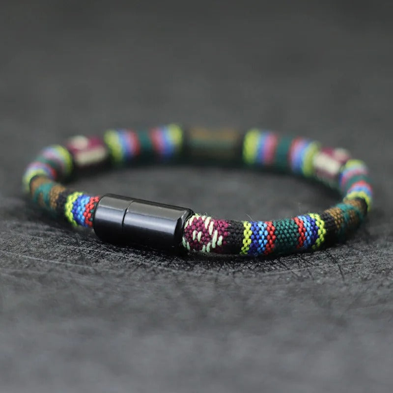 Boho Touw Armband | Verstelbare Magnetische Sluiting | Unisex Strand & Festival Stijl