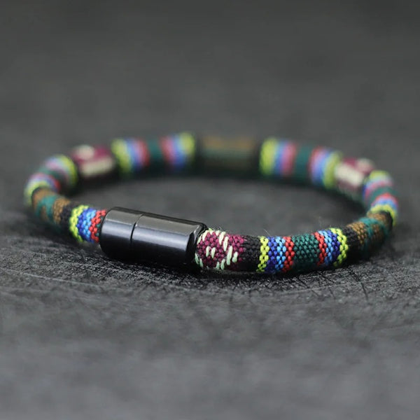 Boho Touw Armband | Verstelbare Magnetische Sluiting | Unisex Strand & Festival Stijl