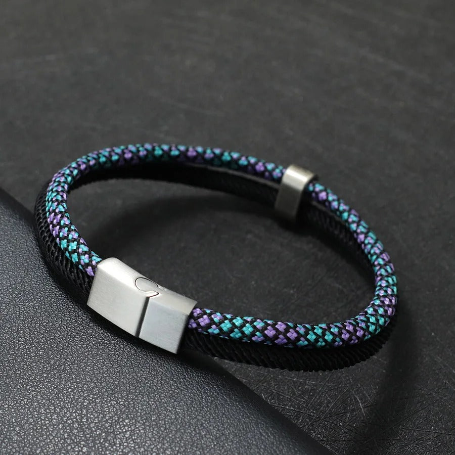 Heren Magnetische Paracord Touw Armband | Verstelbaar | Buiten & Casual Stijl