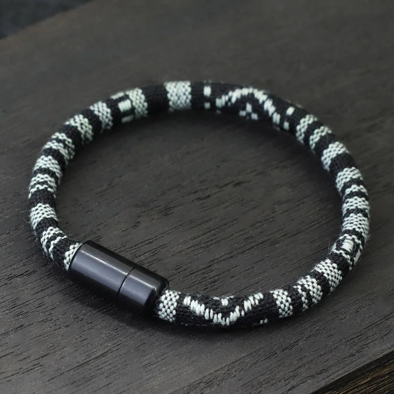 Boho Touw Armband | Verstelbare Magnetische Sluiting | Unisex Strand & Festival Stijl
