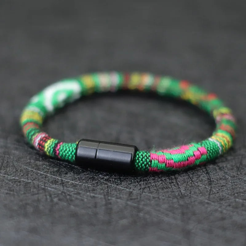 Boho Touw Armband | Verstelbare Magnetische Sluiting | Unisex Strand & Festival Stijl