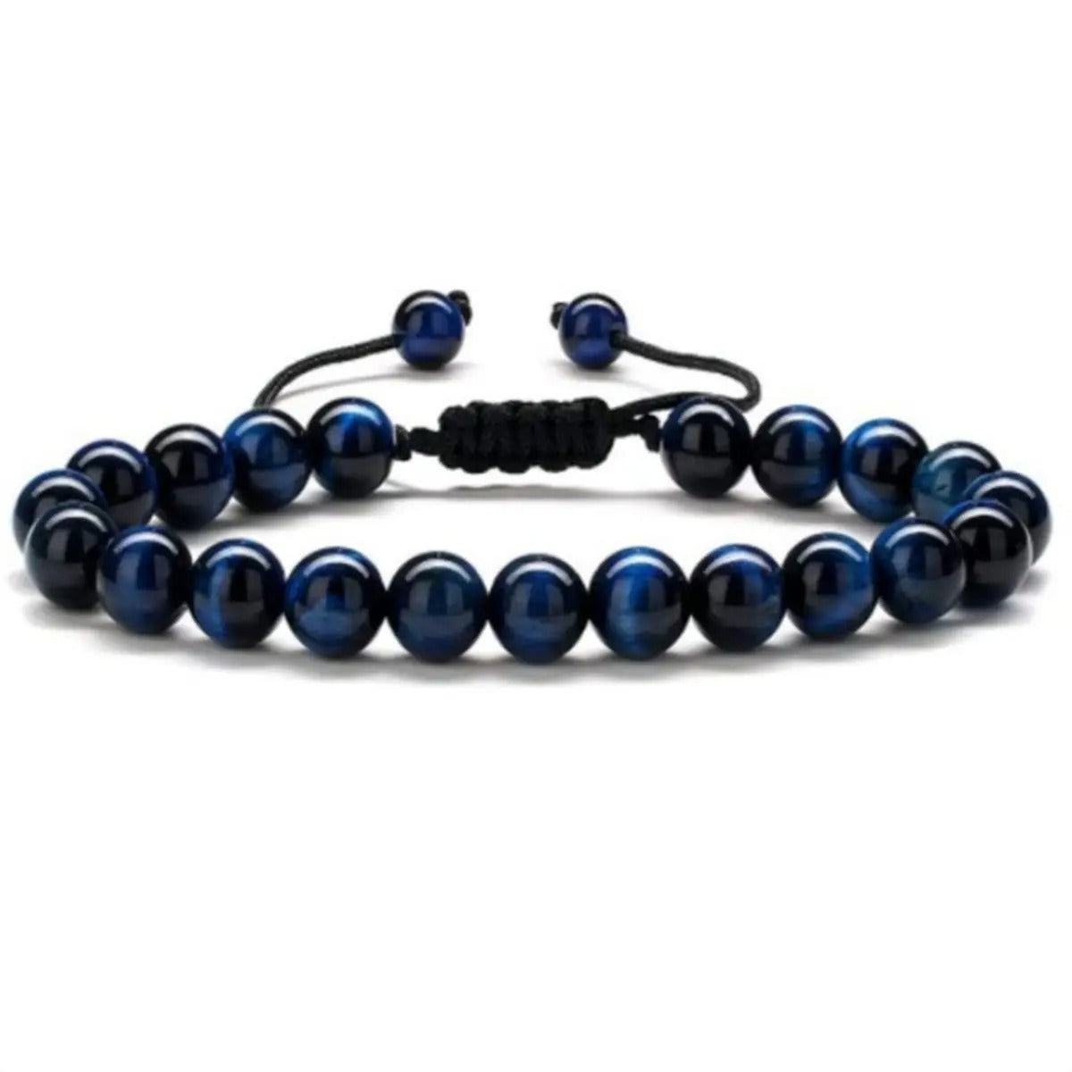 Natuursteen Kralen Armband | Tijgeroog, Lavarots & Onyx | Unisex Helende Energie
