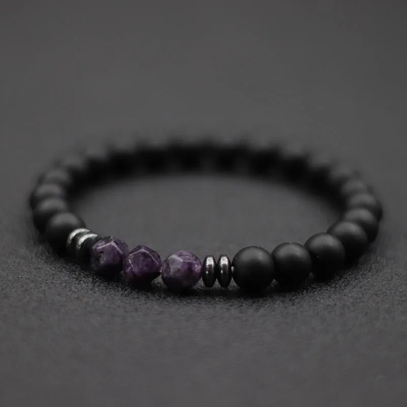 Heren Natuursteen Armband | Zwart Onyx, Tijgeroog & Sodaliet | Spiritueel Helend Sieraad