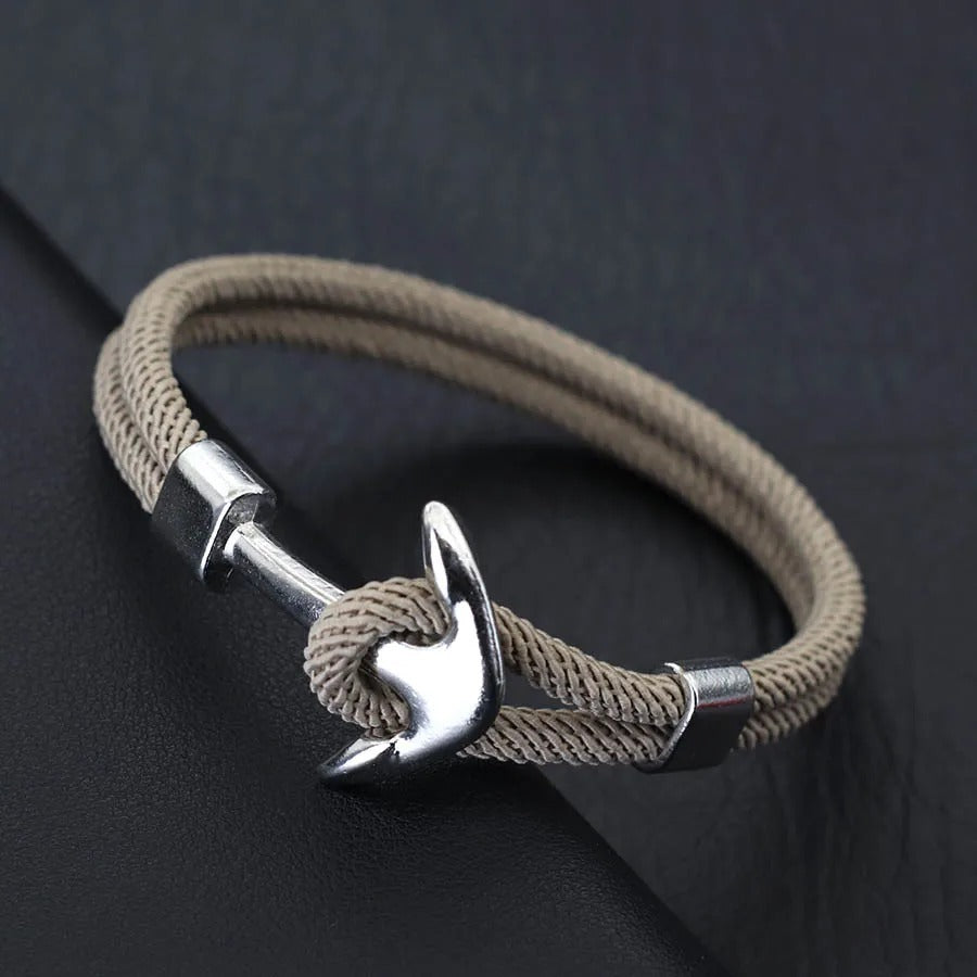 Heren Nautische Haak Touw Armband | Marine Stijl | Verstelbare Strandarmband